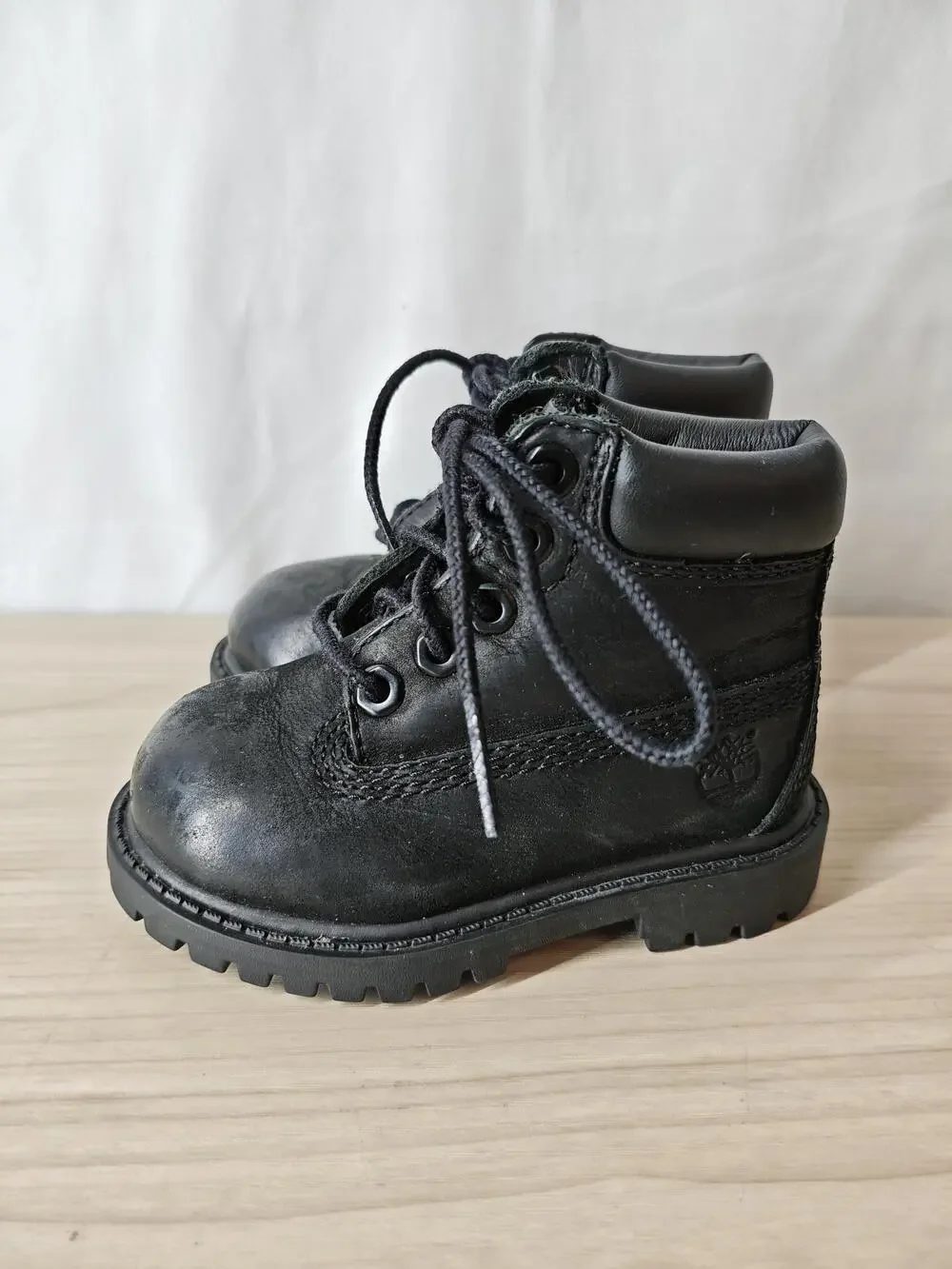 Timberland Boots Toddler Size 5 Black 6-Inch Leather Lace Up Lug Sole 12807